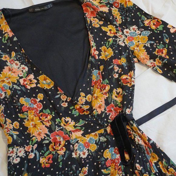 Zara Floral Wrap Romper - Picture 2 of 5